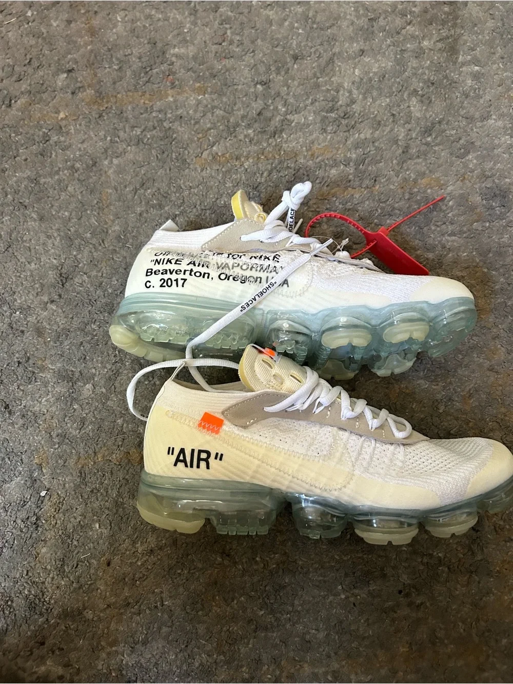Nike Men's Athletic Shoes White Cream with Orange Accents